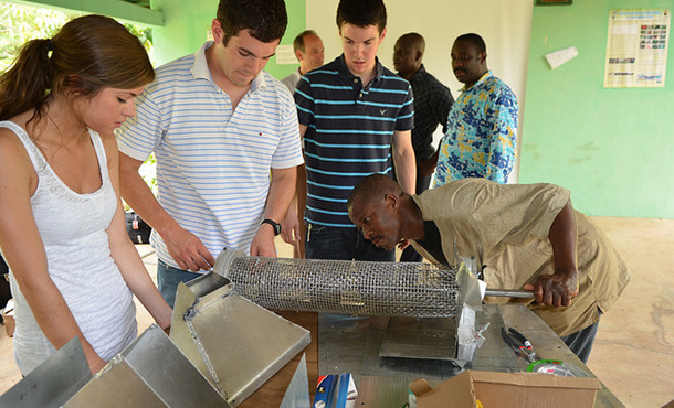 Students working on baobab machine